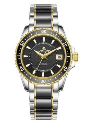 ALAIN ASTER Zegarek kwarcowy w kolorze złoto-srebrno-czarnym rozmiar: onesize. Czarne, analogowe zegarki ALAIN ASTER, ze stali. Za 1,130.99 zł.