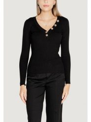 Morgan Sweter 201-MBANBI.N Czarny Slim Fit. Czarne swetry Morgan, m, bez wzorów, z wiskozy, bez ramiączek. Za 79.99 zł.
