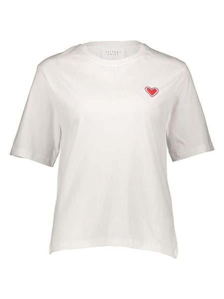 SisterS point Koszulka w kolorze białym rozmiar: S. Białe bluzki Sisters Point, s, bez wzorów, z bawełny, bez kołnierzyka, bez ramiączek. Za 43.68 zł.