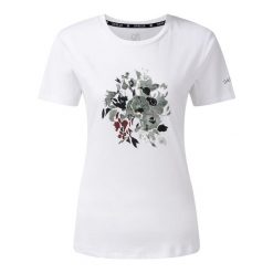T-shirt Damski Kwiaty Tranquility III. Białe t-shirty Dare 2b, bez wzorów, bez kołnierzyka, bez ramiączek. Za 94.99 zł.