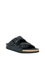 Comfortfusse Klapki w kolorze ciemnoszarym rozmiar: 45. Czarne klapki Comfortfüße, bez wzorów, z wełny, z otwartym noskiem, bez obcasa. Za 217.99 zł.