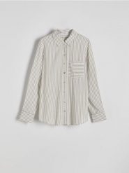 Koszula regular z wiskozy - jasnozielony. Zielone koszule Reserved, l, bez wzorów, z tkaniny, bez kołnierzyka, bez ramiączek. W wyprzedaży za 35.99 zł.