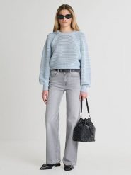 BIG STAR Sweter w kolorze błękitnym rozmiar: L/XL. Niebieskie swetry Big Star, l, bez wzorów, bez ramiączek. Za 114.99 zł.