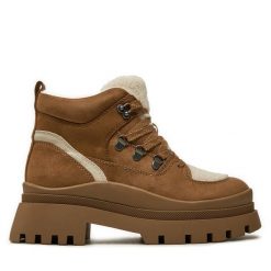 Botki Aldo. Brązowe botki Aldo, bez wzorów, bez obcasa, na płaskiej podeszwie, bez zapięcia. Za 639.99 zł.