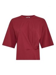 MOSS COPENHAGEN Koszulka w kolorze bordowym rozmiar: S/M. Czerwone bluzki Moss Copenhagen, m, bez wzorów, bez kołnierzyka, bez ramiączek. Za 119.95 zł.