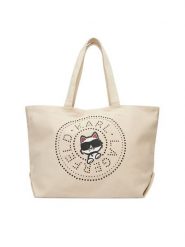 KARL LAGERFELD Torebka B2W50075 Kremowy. Białe shopper KARL LAGERFELD, bez wzorów, z materiału, bez dodatków. Za 389.99 zł.