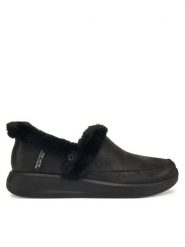 Skechers Kapcie Cozy Escape 168114/BBK Czarny. Czarne obuwie domowe Skechers, bez wzorów, ze skóry, bez zapięcia. Za 209.99 zł.