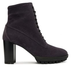 Botki HÖGL. Niebieskie botki Högl, bez wzorów, bez obcasa, na słupku, bez zapięcia. Za 899.99 zł.