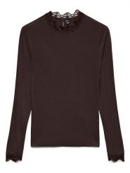Vero Moda Koszulka "Rosa" w kolorze brązowym rozmiar: S. Brązowe bluzki Vero Moda, s, bez wzorów, z koronki, bez kołnierzyka, bez ramiączek. Za 82.95 zł.