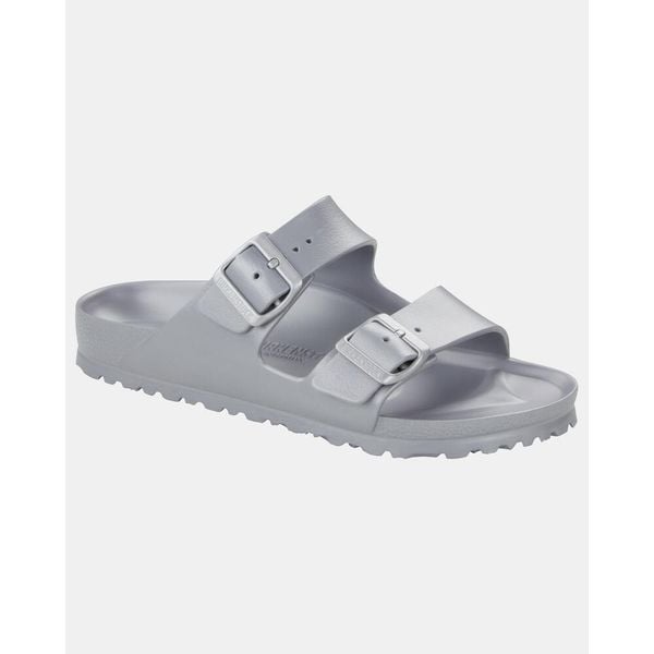 Klapki damskie Birkenstock Arizona Eva. Szare klapki Birkenstock, bez wzorów, z materiału, bez obcasa. Za 344.00 zł.