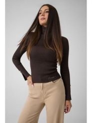 Guess Golf 183992 Brązowy Classic Fit. Brązowe golfy Guess, l, z aplikacjami, bez ramiączek. Za 344.99 zł.