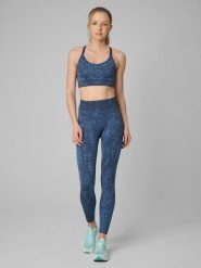 4F Legginsy treningowe bezszwowe damskie - turkusowe XL/XXL. Niebieskie legginsy 4f, xl, bez wzorów, z dzianiny, z podwyższonym stanem. Za 149.99 zł.