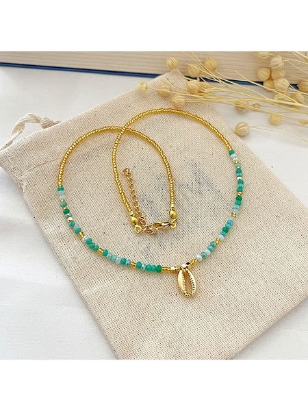 Atelier MIU Pozłacany naszyjnik z elementem ozdobnym - dł. 38 cm rozmiar: onesize. Niebieskie naszyjniki Atelier MIU, z perłą, pozłacane. Za 30.99 zł.