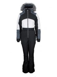 Peak Mountain Kombinezon narciarski "Arctico" w kolorze czarno-biało-szarym rozmiar: L. Białe spodnie sportowe Peak Mountain, l, bez wzorów, z tkaniny, narciarskie. Za 701.16 zł.