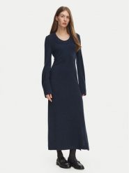 Tommy Hilfiger Sukienka dzianinowa Scoop WW0WW52306 Granatowy Regular Fit. Niebieskie sukienki TOMMY HILFIGER, xl, bez wzorów, z dzianiny, bez kołnierzyka, bez ramiączek. Za 849.99 zł.