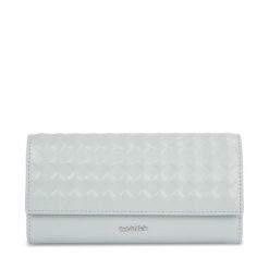 Duży Portfel Damski Calvin Klein. Szare portfele Calvin Klein, bez wzorów. Za 179.99 zł.