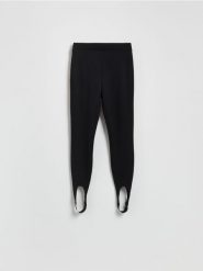 Legginsy z wiskozą - czarny. Czarne legginsy Reserved, l, bez wzorów, z dzianiny. Za 89.99 zł.
