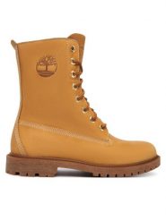 Timberland Trzewiki 8 Inch Lace Up TB0A43MXEN11 Pomarańczowy. Brązowe botki Timberland, bez wzorów, ze skóry, bez obcasa, na płaskiej podeszwie, bez zapięcia. Za 899.99 zł.