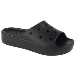 Klapki Crocs Classic Platform Slide Z Klapkami Damskie. Czarne klapki Crocs, bez wzorów, z gumy, bez obcasa. Za 301.00 zł.