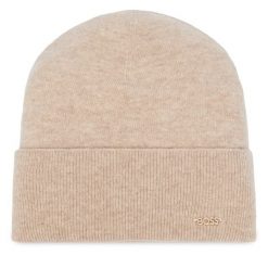 Czapka BOSS. Białe czapki Boss, bez wzorów. Za 299.99 zł.