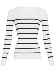 MOSS COPENHAGEN Sweter "Hasle" w kolorze białym rozmiar: M/L. Białe swetry Moss Copenhagen, l, bez wzorów, z wiskozy, bez ramiączek. Za 127.05 zł.