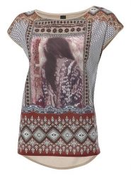 Heine Koszulka w kolorze beżowo-brązowym rozmiar: 42. Brązowe bluzki Heine, bez wzorów, bez kołnierzyka, bez ramiączek. Za 47.94 zł.