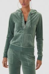JUICY COUTURE Zielona bluza damska Gold Robertson Hoodie, Rozmiar S. Zielone bluzy Juicy Couture, s, bez wzorów, z kapturem. Za 549.99 zł.