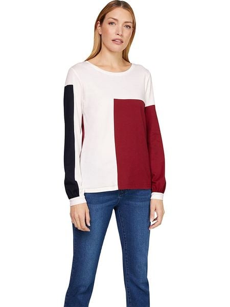 Heine Koszulka w kolorze czerwono-kremowym rozmiar: 44. Białe bluzki Heine, bez wzorów, bez kołnierzyka, bez ramiączek. Za 70.41 zł.