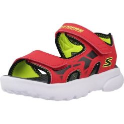 Sandały SKECHERS 406513L Czerwony. Czerwone sandały Skechers, bez wzorów, z syntetyku, sportowe, bez obcasa, bez zapięcia. Za 177.99 zł.