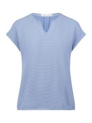 BETTY & CO Koszulka w kolorze błękitno-kremowym rozmiar: XL. Niebieskie bluzki Betty & Co, xl, bez wzorów, bez kołnierzyka, bez ramiączek. Za 69.99 zł.