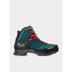 Buty trekkingowe Salewa Mountain Trainer Mid GTX damskie. Zielone trekkingi Salewa, z materiału, za kostkę, trekkingowe. Za 894.10 zł.