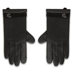 Rękawiczki LAUREN RALPH LAUREN. Czarne rękawiczki Lauren Ralph Lauren, bez wzorów. Za 589.99 zł.