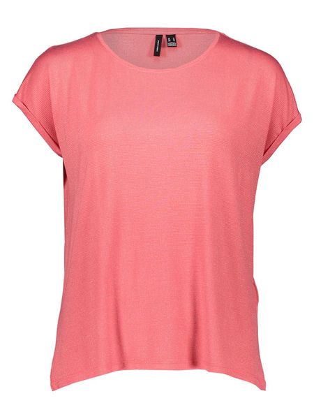 Vero Moda Koszulka w kolorze jasnoczerwonym rozmiar: S. Czerwone bluzki Vero Moda, s, bez wzorów, bez kołnierzyka, bez ramiączek. Za 59.95 zł.