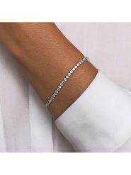 DI GIORGIO Srebrna bransoletka z cyrkoniami rozmiar: onesize. Szare bransoletki DI GIORGIO, z cyrkonią, srebrne. Za 230.59 zł.