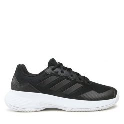 Buty do tenisa adidas. Czarne obuwie sportowe Adidas, bez zapięcia, tenisowe. Za 209.99 zł.