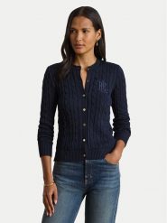 LAUREN RALPH LAUREN Kardigan 200P14040002 Granatowy Regular Fit. Niebieskie kardigany Lauren Ralph Lauren, xl, bez wzorów, z wiskozy. Za 949.99 zł.