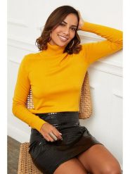 Soft Cashmere Golf w kolorze żółtym rozmiar: 34/36. Żółte golfy Soft Cashmere, bez wzorów, z kaszmiru, bez ramiączek. Za 73.99 zł.
