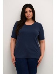 KAFFE curve Koszulka w kolorze granatowym rozmiar: XL. Niebieskie bluzki KAFFE curve, xl, bez wzorów, bez kołnierzyka, bez ramiączek. Za 90.45 zł.