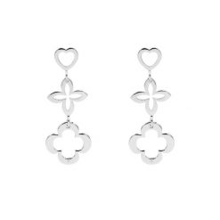 Kolczyki ażurowe 3 elementy Serca srebrne. Szare kolczyki Lilou, srebrne. Za 269.00 zł.