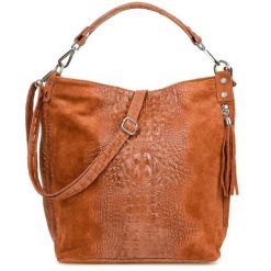 Shopperka skórzana Beltimore brązowa W10. Brązowe shopper bez wzorów, ze skóry, bez dodatków. Za 241.99 zł.