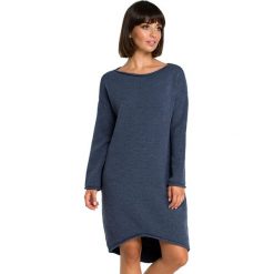 Sukienka w kolorze niebieskim. Niebieskie sukienki Be Wear, bez wzorów, bez kołnierzyka, bez ramiączek, midi. Za 149.95 zł.