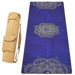 Antypoślizgowa mata do jogi Comfort 5mm, guma-mikrofibra +Torba z korka Mandala. Brązowe torby na ramię ACHAMANA, bez wzorów, z bawełny, sportowe, na ramię, duże, zamszowe, bez dodatków. Za 550.00 zł.