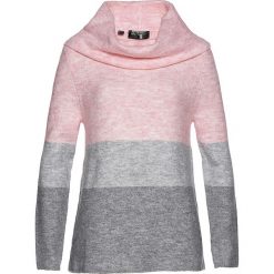 Sweter z golfem bonprix pastelowy jasnoróżowy - szary melanż - jasnoszary - jasnoszary melanż. Golfy marki bonprix. Za 59.99 zł.