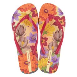 Japonki basenowe damskie Ipanema Verao. Czerwone klapki Ipanema, bez wzorów, z materiału, bez obcasa. Za 75.04 zł.