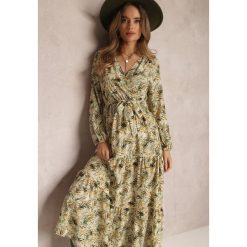 Zielona Sukienka Kopertowa Maxi Fisa. Zielone sukienki Renee, l, z aplikacjami, z tkaniny, boho, bez kołnierzyka, bez ramiączek, maxi, kopertowe. Za 99.99 zł.
