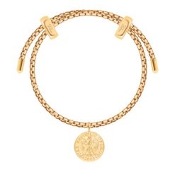 Bransoletka Liana z pozłacaną Monetą Szczęścia. Brązowe bransoletki Lilou, pozłacane. Za 308.00 zł.