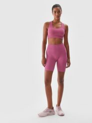 4F Legginsy kolarki treningowe damskie - fioletowe XS/S. Czerwone legginsy sportowe 4f, s, bez wzorów, z dzianiny, z podwyższonym stanem, na fitness i siłownię. W wyprzedaży za 69.99 zł.