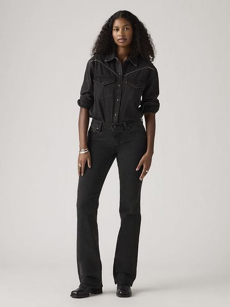 Levi's Dżinsy - Bootcut fit - w kolorze czarnym rozmiar: W25/L30. Czarne jeansy Levi's®, l, z aplikacjami. Za 154.95 zł.