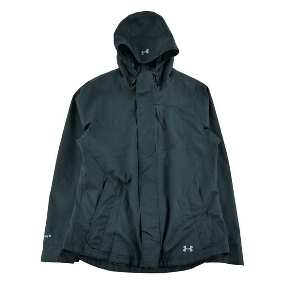 Second life - Under Armour parka damska Storm 2 - Jak nowy. Czarne parki Under Armour, l, z materiału, sportowe, bez kaptura. Za 255.56 zł.