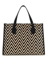 Guess Torebka w kolorze beżowo-czarnym - 31 x 22 x 12 cm rozmiar: onesize. Brązowe torby na ramię Guess, z aplikacjami, z materiału, przez ramię, bez dodatków. Za 463.45 zł.